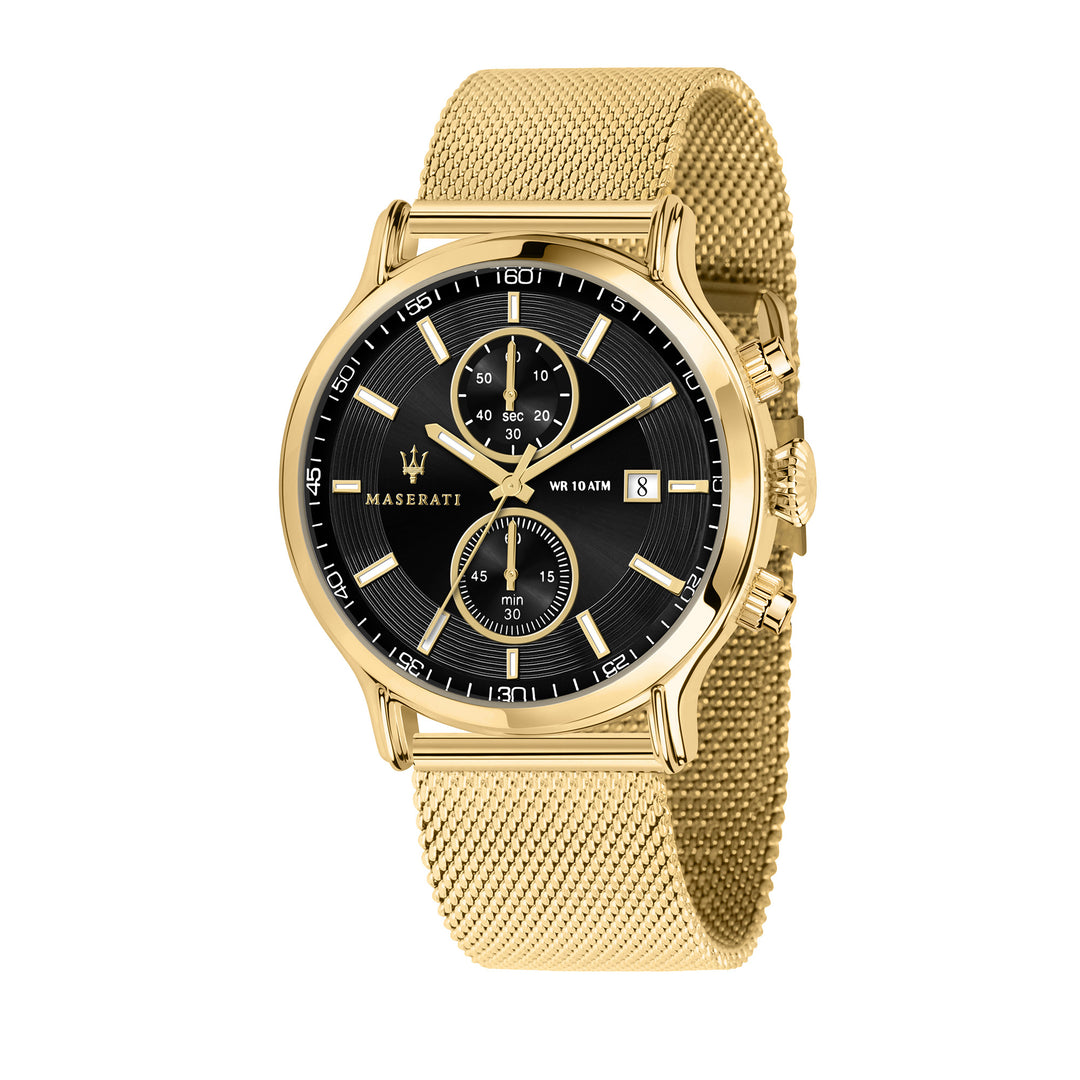 MASERATI EPOCA EXT 42MM CHR BLACK DIAL MESH BR YG
