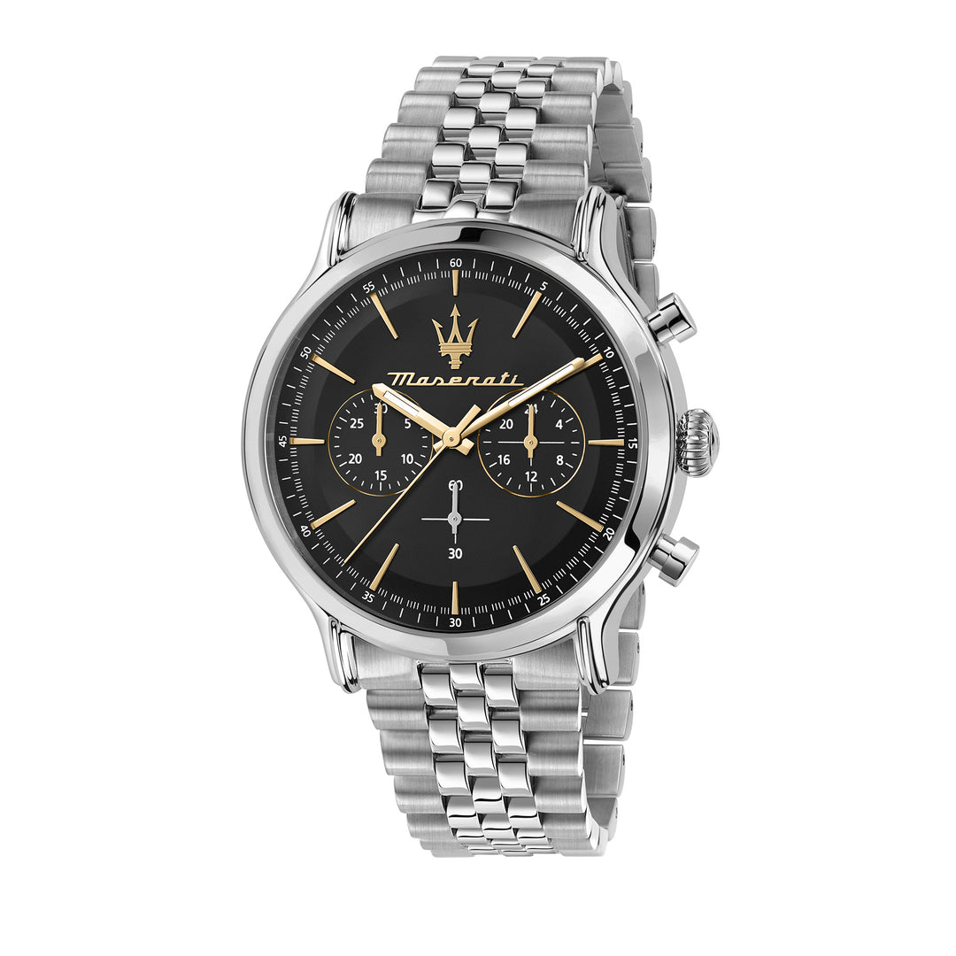 MASERATI EPOCA 42MM CHR BLACK DIAL BR SS