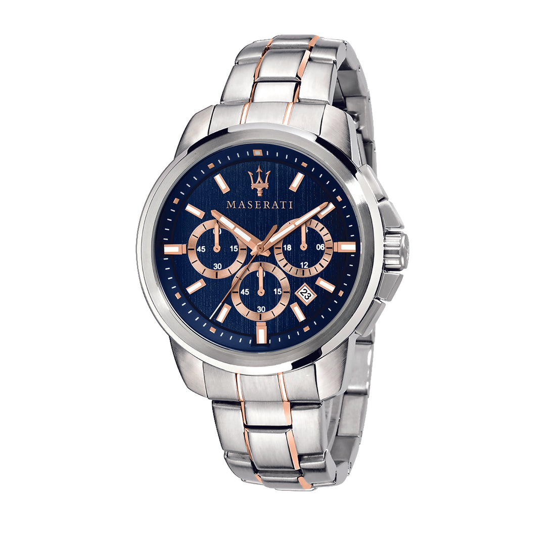 MASERATI SUCCESSO 44MM CHR BLUE DIAL SS+RG BR