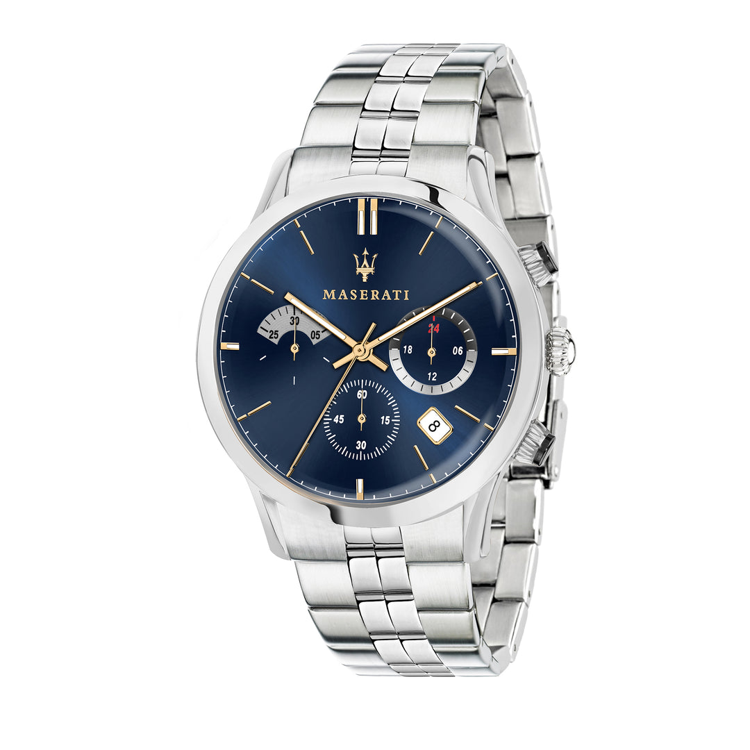 MASERATI RICORDO 42MM CHR BLUE DIAL SS BR