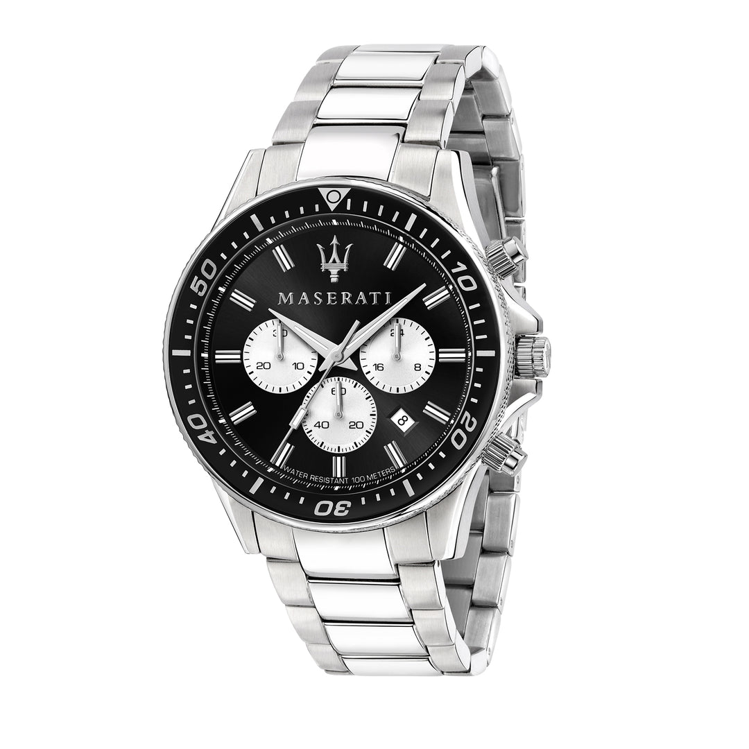 MASERATI SFIDA 44MM CHR BLACK DIAL BR SS