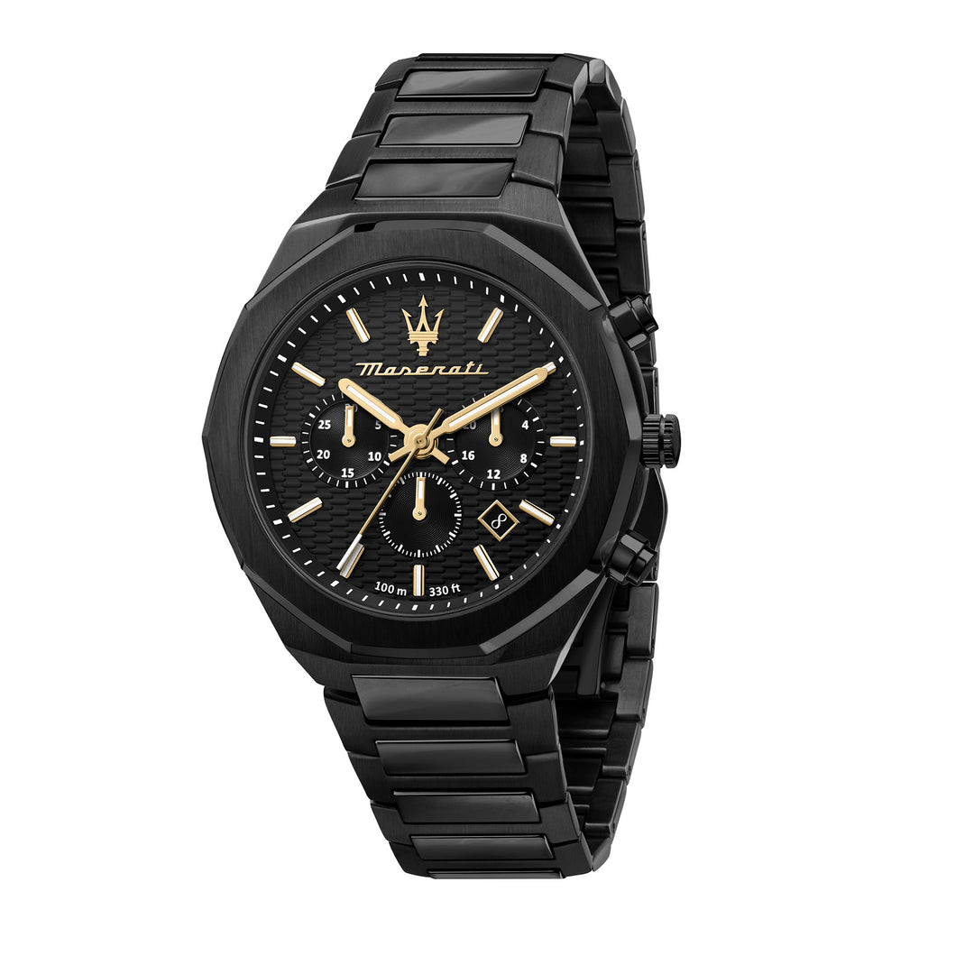 MASERATI STILE 45MM CHR BLACK DIAL BR BLACK