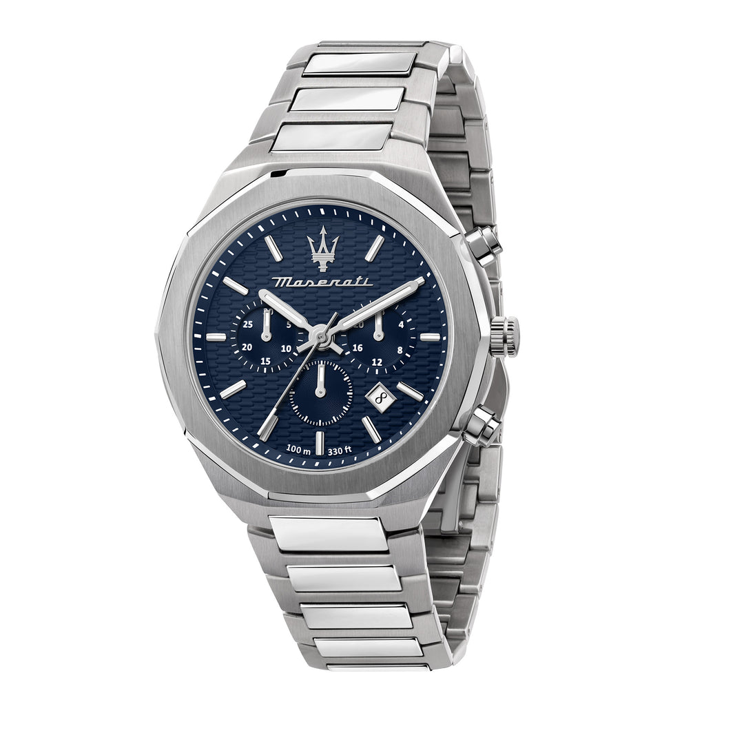 MASERATI STILE 45MM CHR BLUE DIAL BR SS