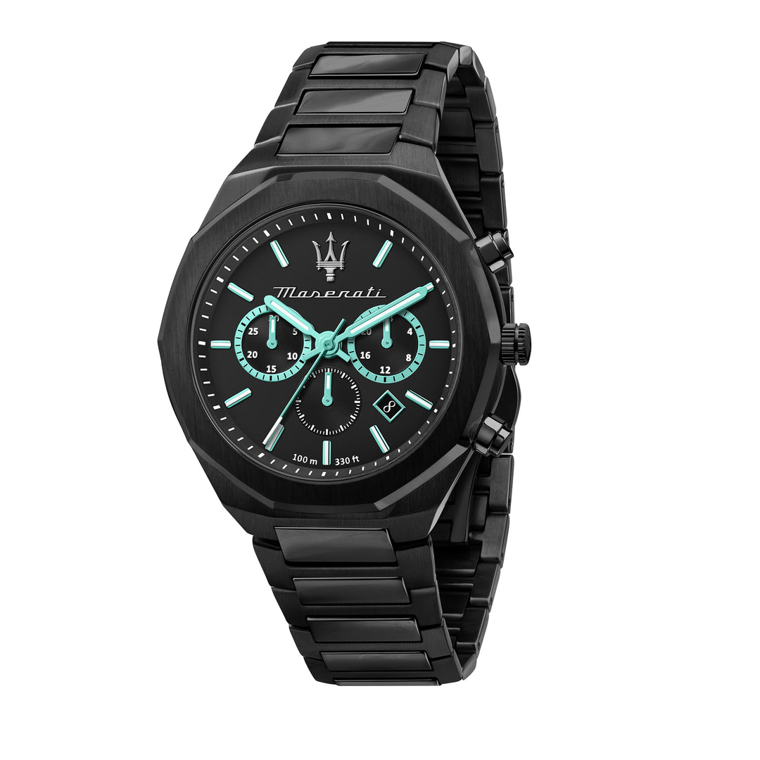 MASERATI AQUA EDITION 45MM CHRO BLACK DIAL BR BLK