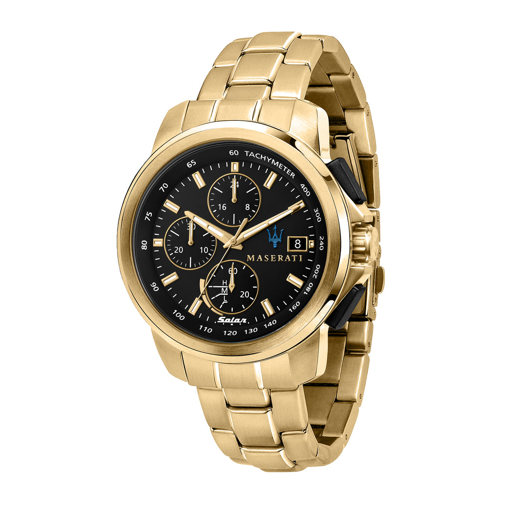 MASERATI SUCCESSO 44MM SOLAR BLACK DIAL BR YG