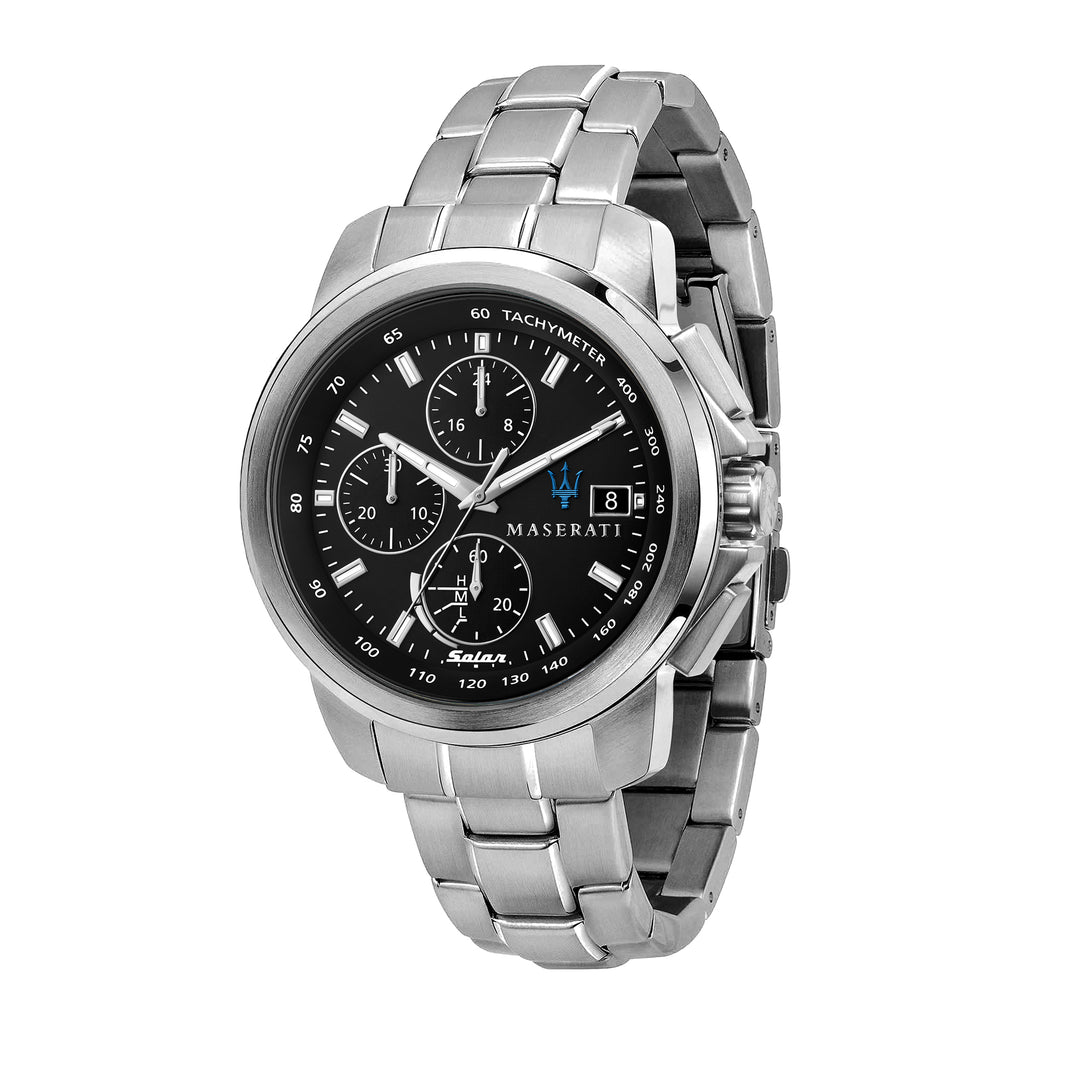 MASERATI SUCCESSO 44MM SOLAR BLACK DIAL BR SS