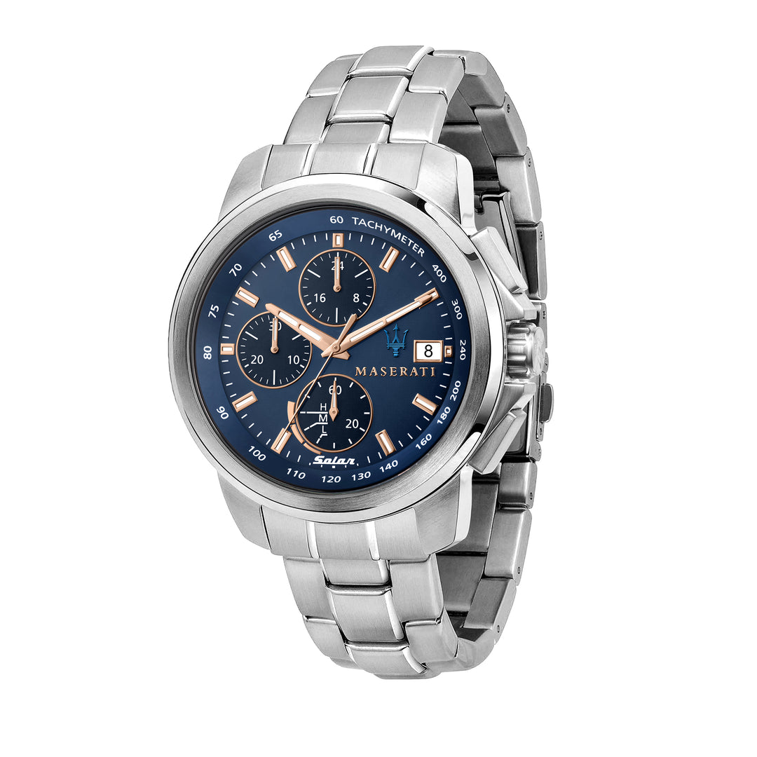 MASERATI SUCCESSO 44MM SOLAR BLUE DIAL BR SS
