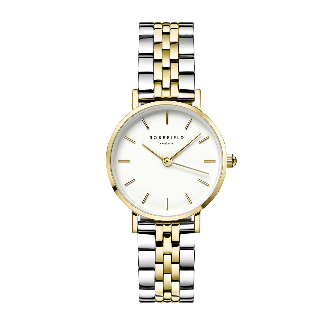 Rosefield The Small Edit White Steel Silver Gold DuoÂ Ladies Watch