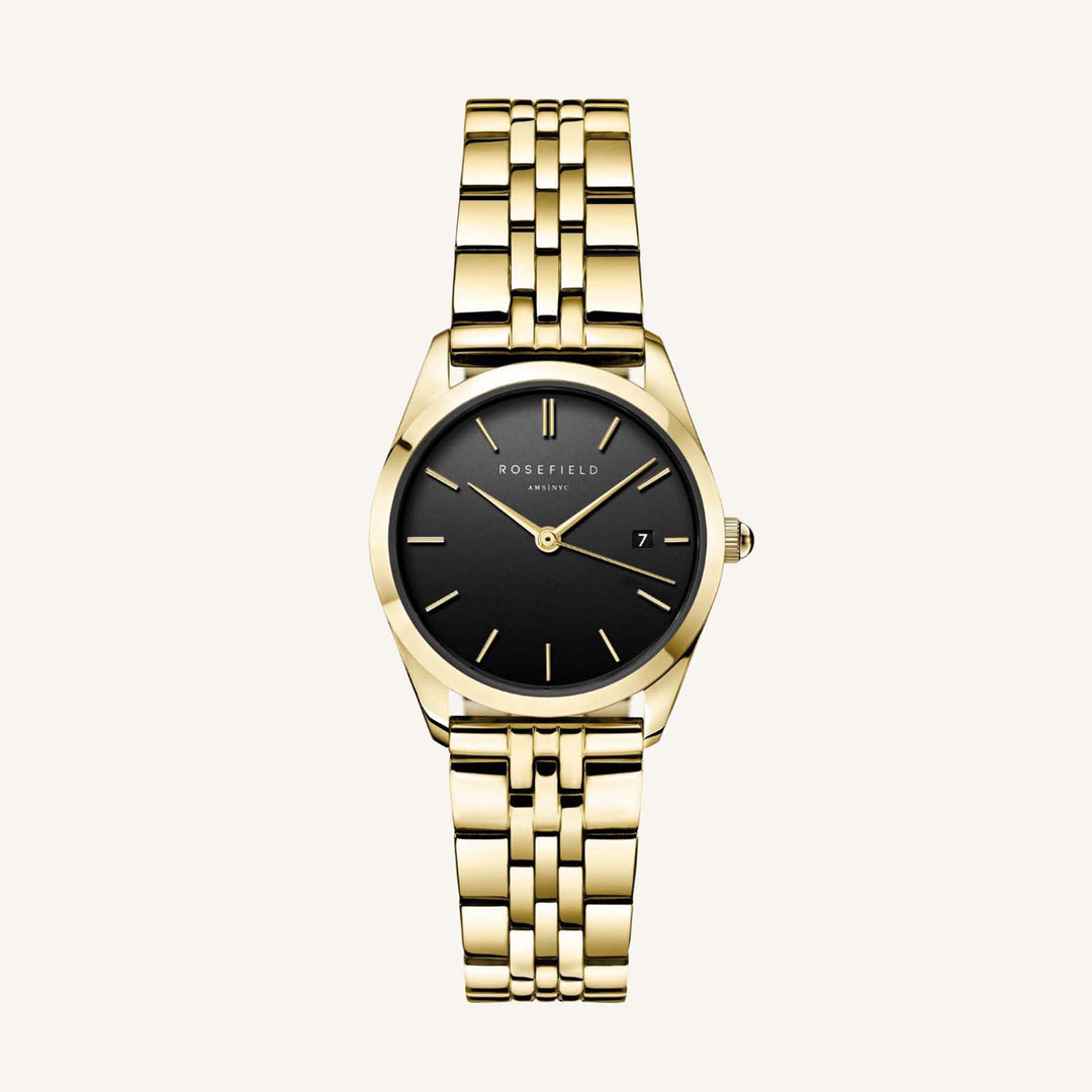 Rosefield The Ace XS Black Steel GoldLadies Watch