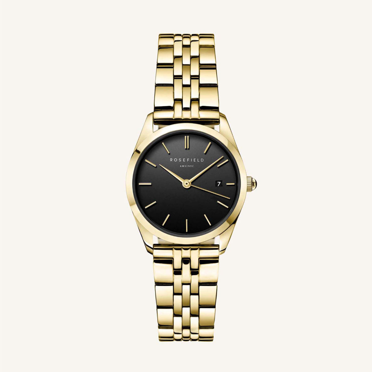 Rosefield The Ace XS Black Steel GoldLadies Watch