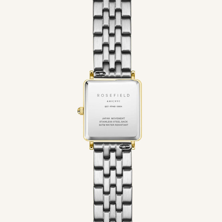 Rosefield The Boxy XS White Sunray Steel Silver Gold Duo Ladies Watch