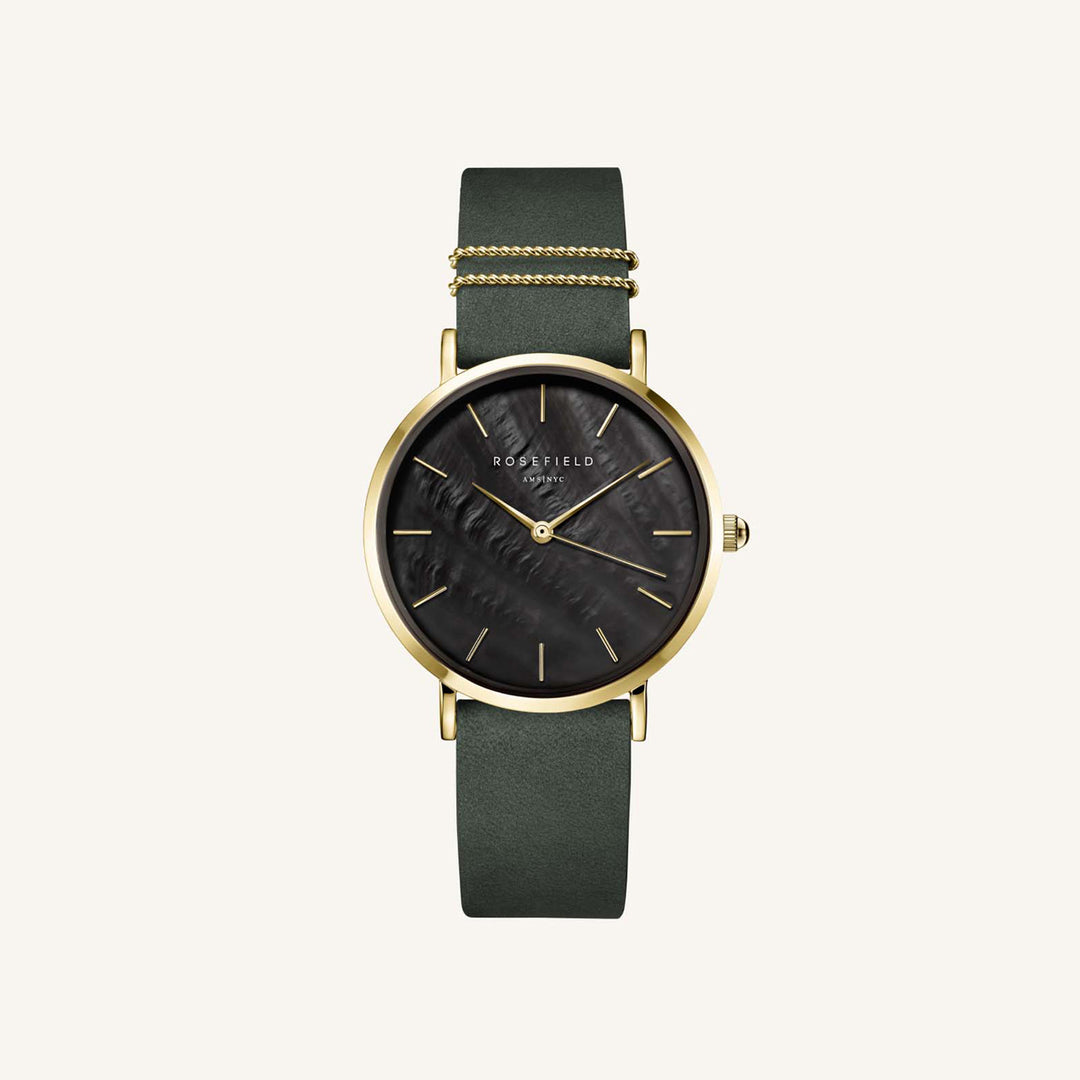 Rosefield West Village Elephant Grey Black MOP RosegoldLadies Watch