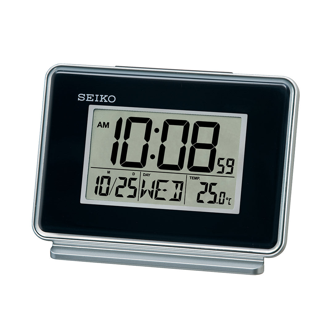 Seiko Plastic Desk Clock With Thermometer
