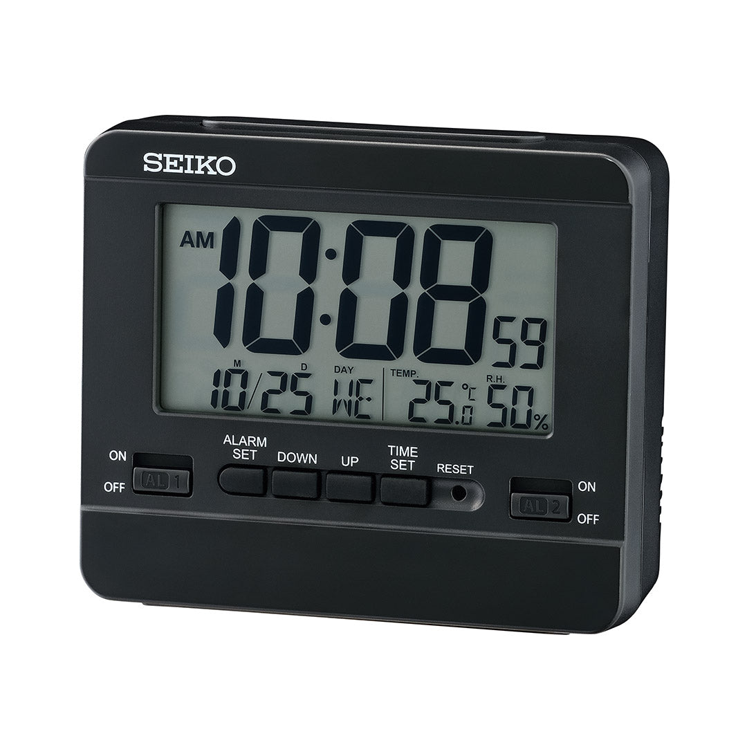 Seiko Plastic Desk Clock With Thermometer