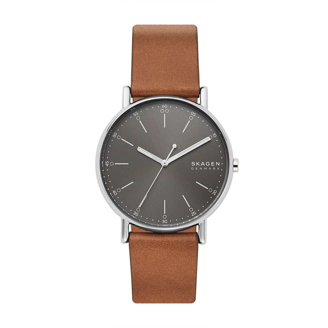 SKAGEN SIGNATUR MEN'S LEATHER WATCH