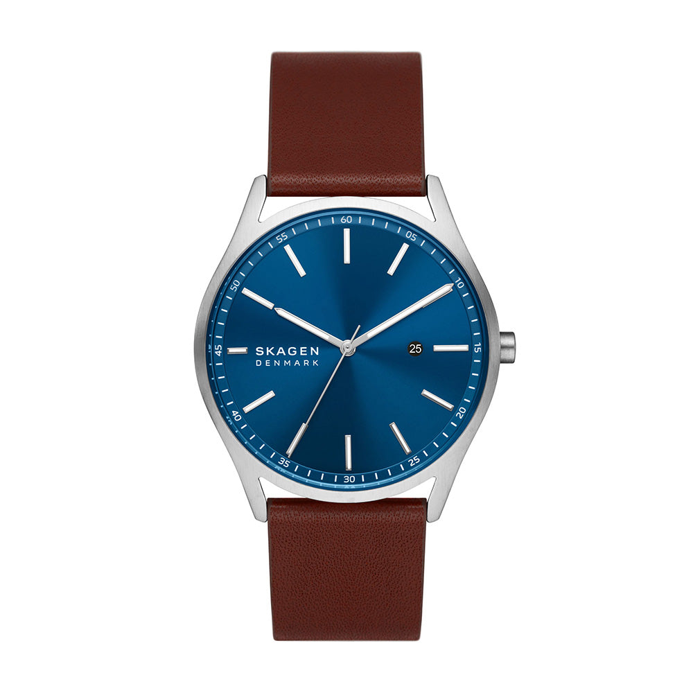 SKAGEN HOLST THREE HAND DATE ESPRESSO LEATHER WATCH – The Watch House