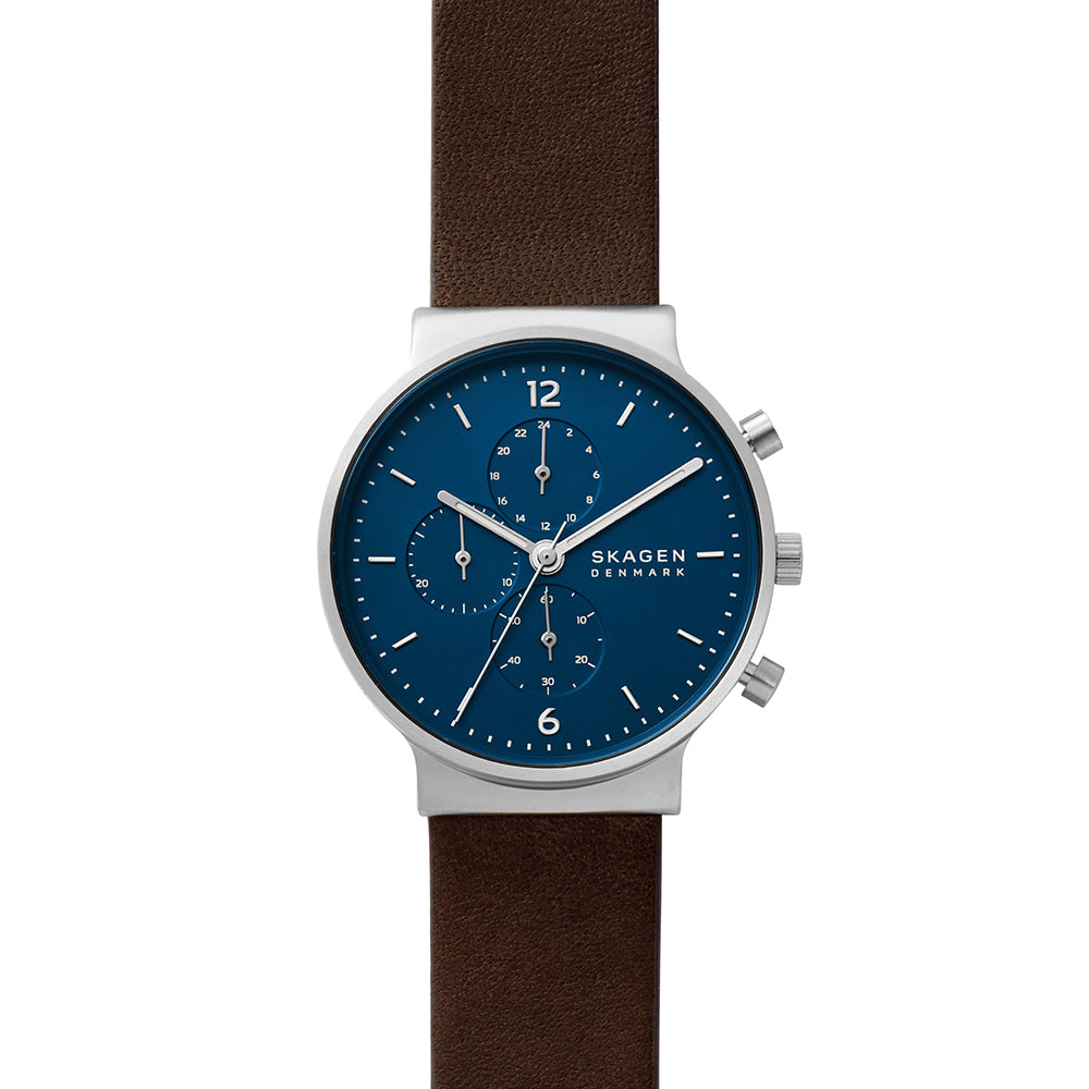 SKAGEN ANALOG WATCH 0 JWL SS LEATHER STRAP