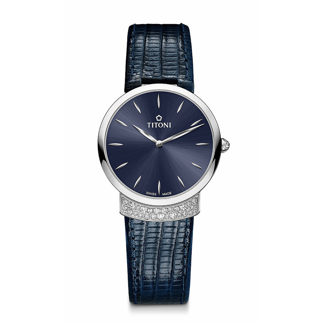 TITONI WOMEN'S MADEMOISELLE BY TITONI QUARTZ NAVY BLUE DIAL WATCH
