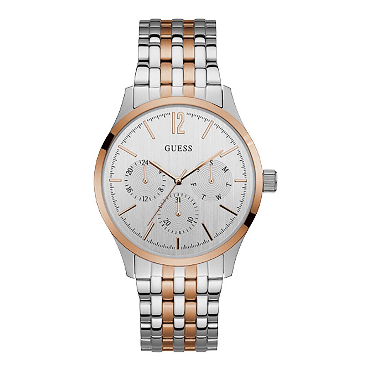 Guess Men's Watch Silver Tone/Rose Gold Tone Case Quartz
