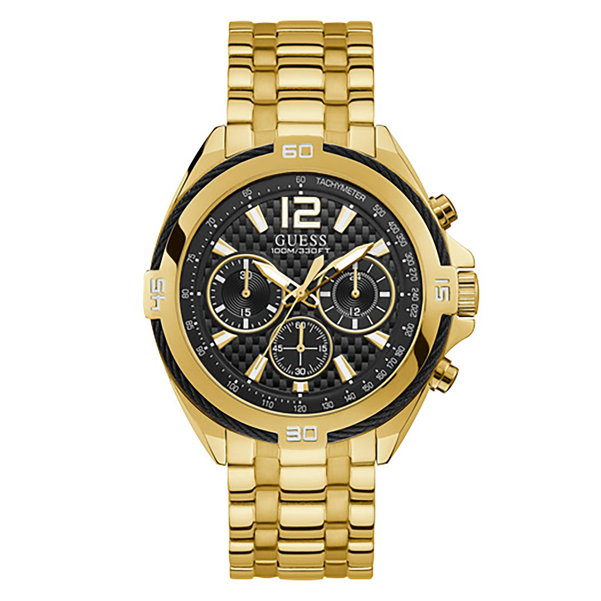 Guess Men's Watch Gold Tone Case Quartz