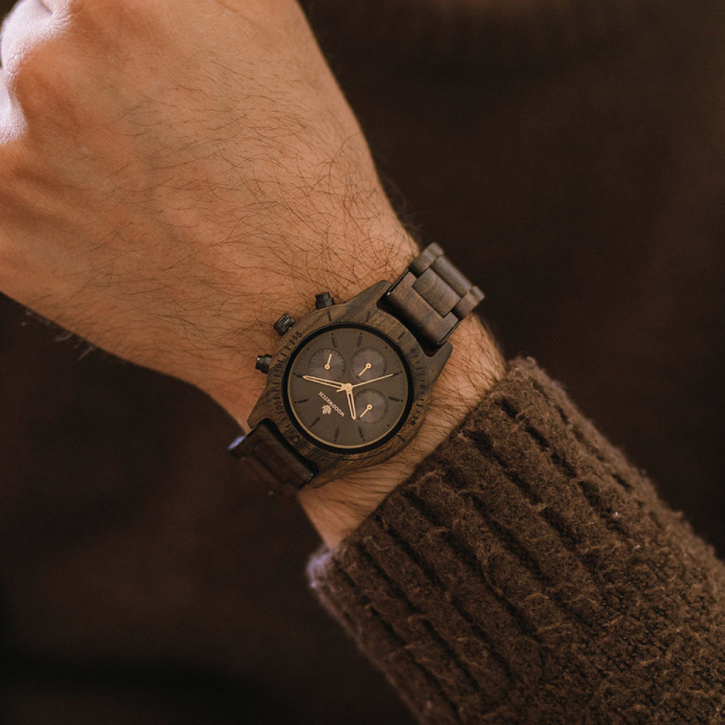 WOODWATCH MEN'S CHRONUS DARK ECLIPSE QUARTZ WATCH