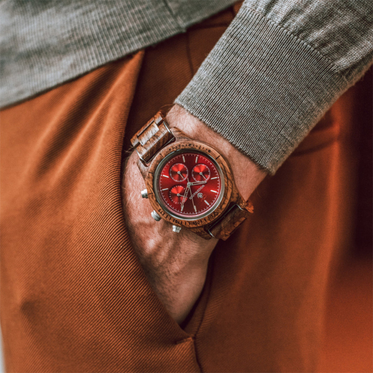 Woodwatch Men's Chronus Ruby Silver WW-CS-RS