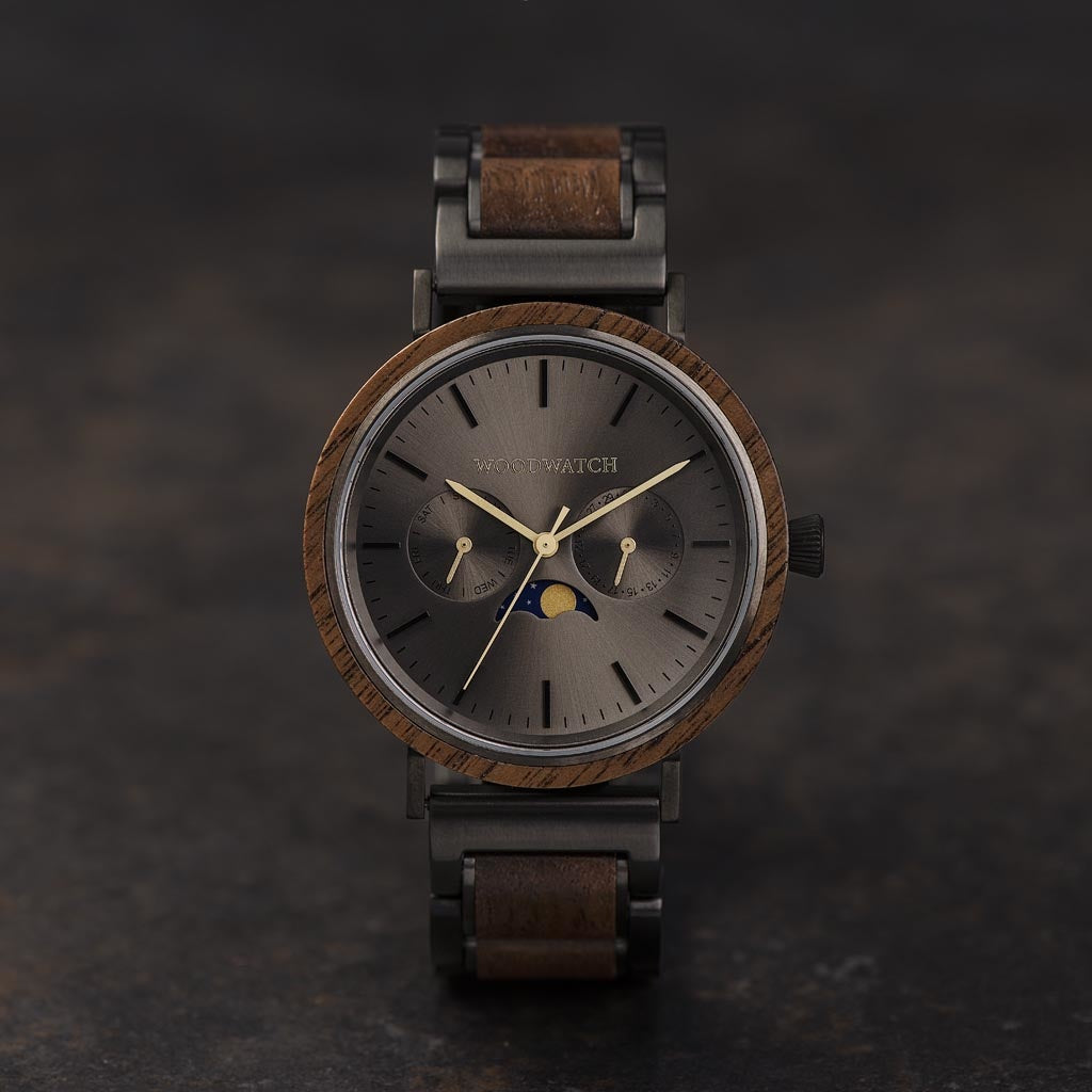 WOODWATCH MEN'S ELEMENT IRON WALNUT QUARTZ WATCH