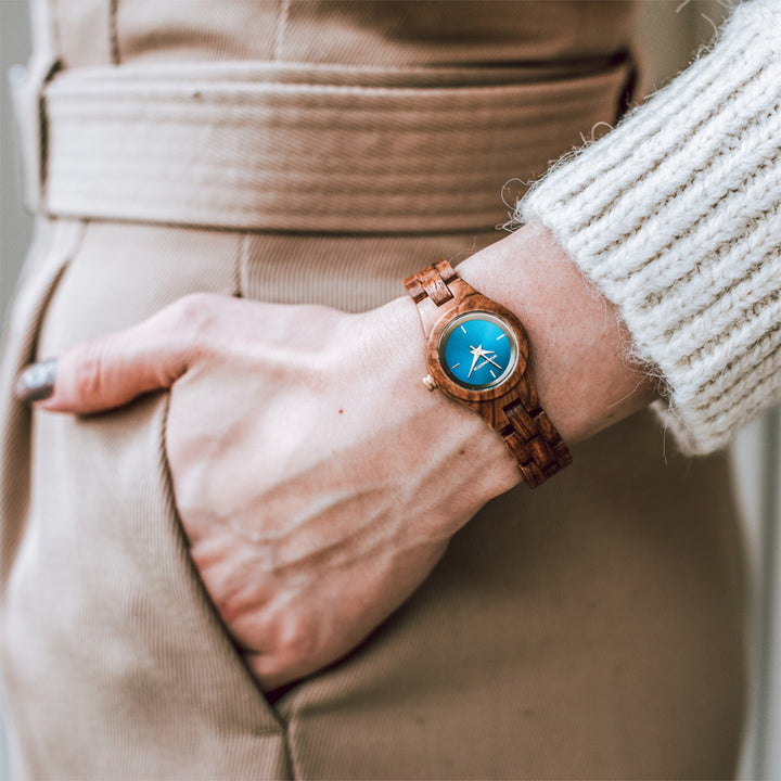 WOODWATCH WOMEN'S FLORA BLUESTAR QUARTZ WATCH