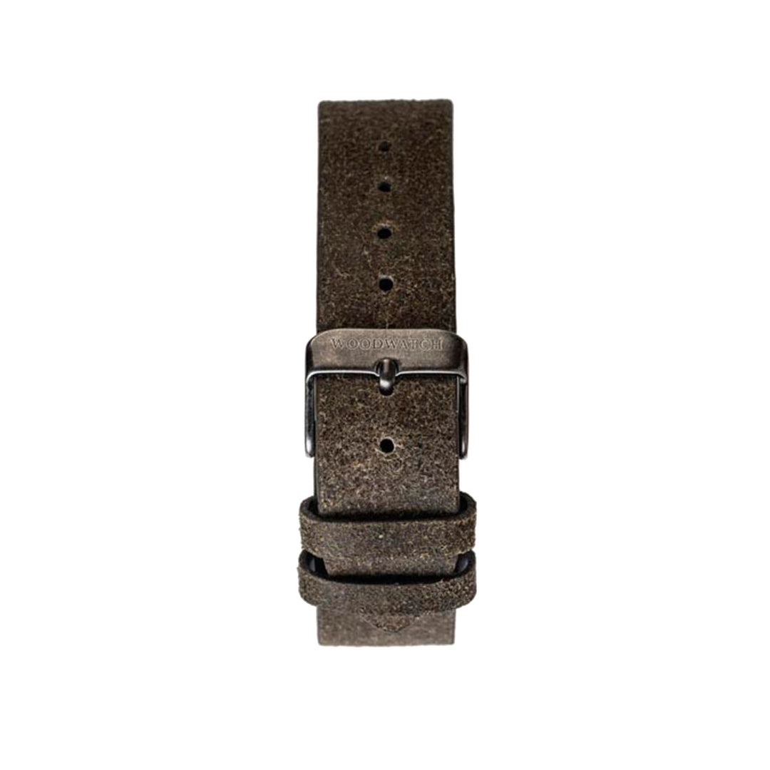 WOODWATCH LEATHER STRAP KHAKI 20MM