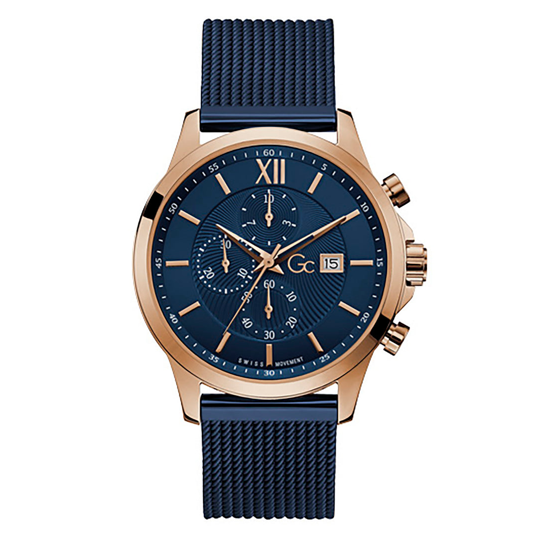 Gc Men's Watch Rose Gold Case Quartz