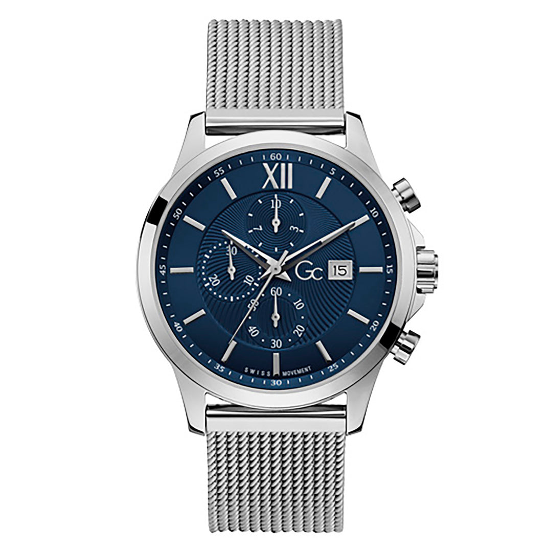 Gc Men's Watch Silver Case Quartz