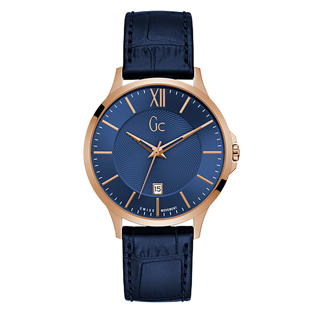 Gc Men's Watch Rose Gold Case Quartz