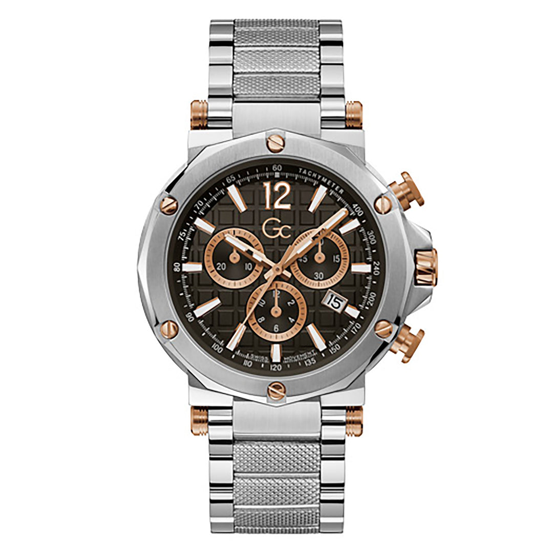 Gc Men's Watch Silver Case Quartz