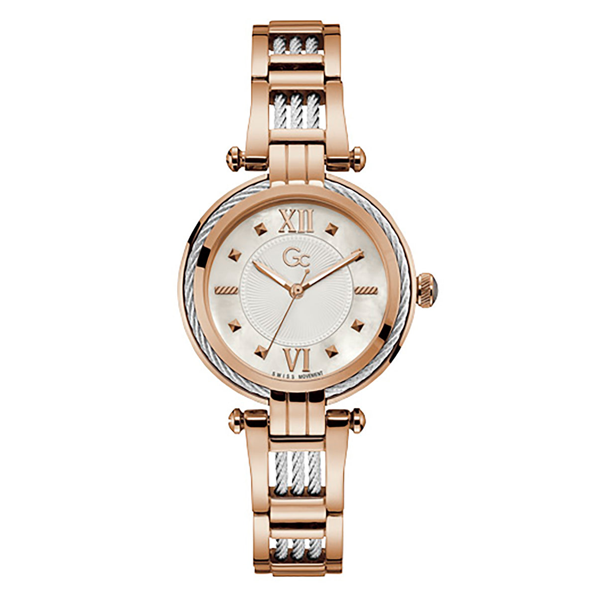 Gc Women's Watch Rose Gold Case Quartz