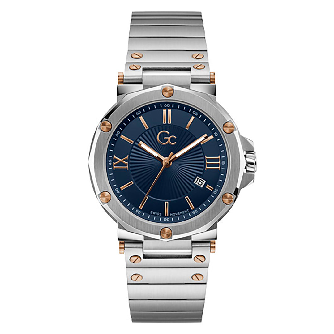 Gc Men's Watch Silver Case Quartz