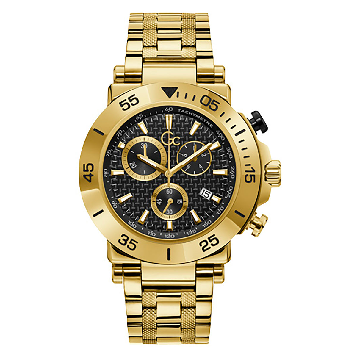 Gc Men's Watch Yellow Gold Case Quartz
