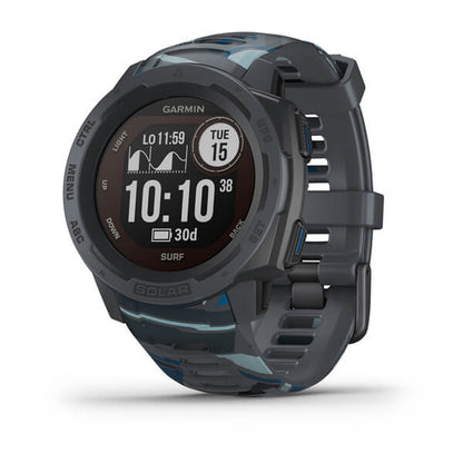 ساعة Garmin Instinct Solar Tactical Edition بسوار سيليكون "بايبلاين" وشاشة عرض ملونة بالكامل