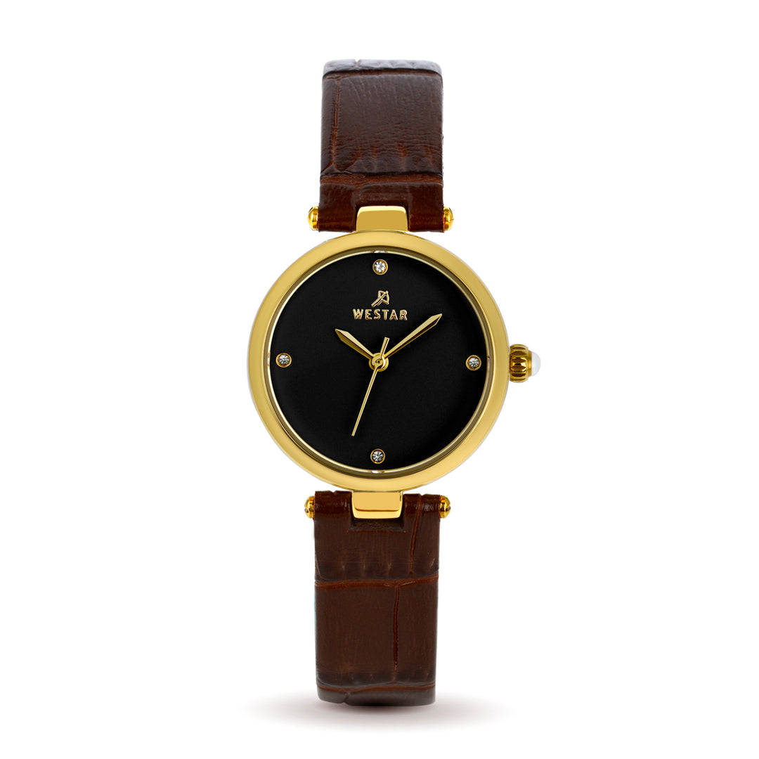 Westar Ornate Ladies Black Dial 26.5 mm Quartz Watch