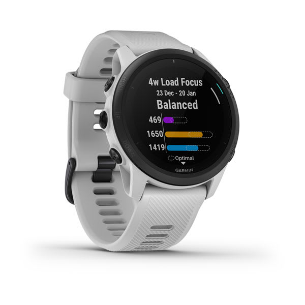 ساعة Garmin Forerunner 745 بسوار سيليكون أبيض وشاشة ملونة بالكامل