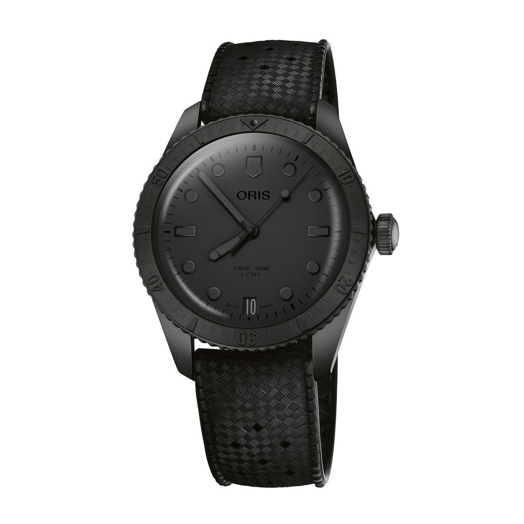 Oris Men's Black Tone Case Black Dial Holstein Edition Automatic Watch