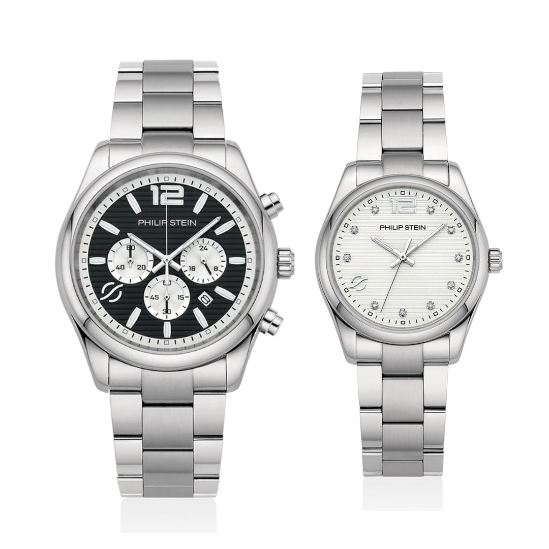 Philip Stein Couple Watch 47C-CRBWP-SS & 46-DSLP-SS