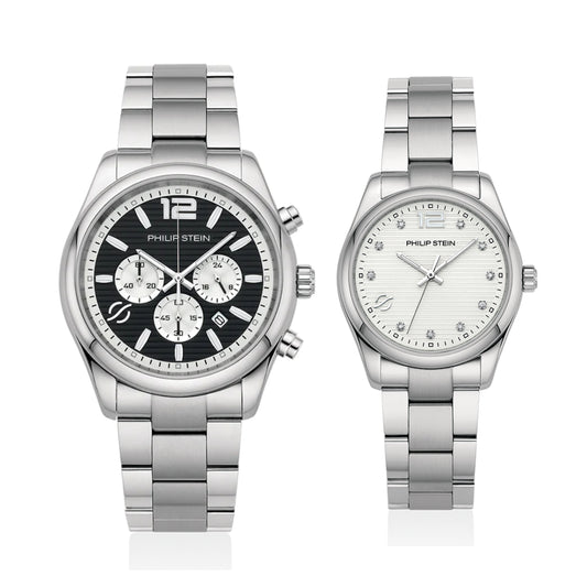 Philip Stein Couple Watch 47C-CRBWP-SS & 46-DSLP-SS