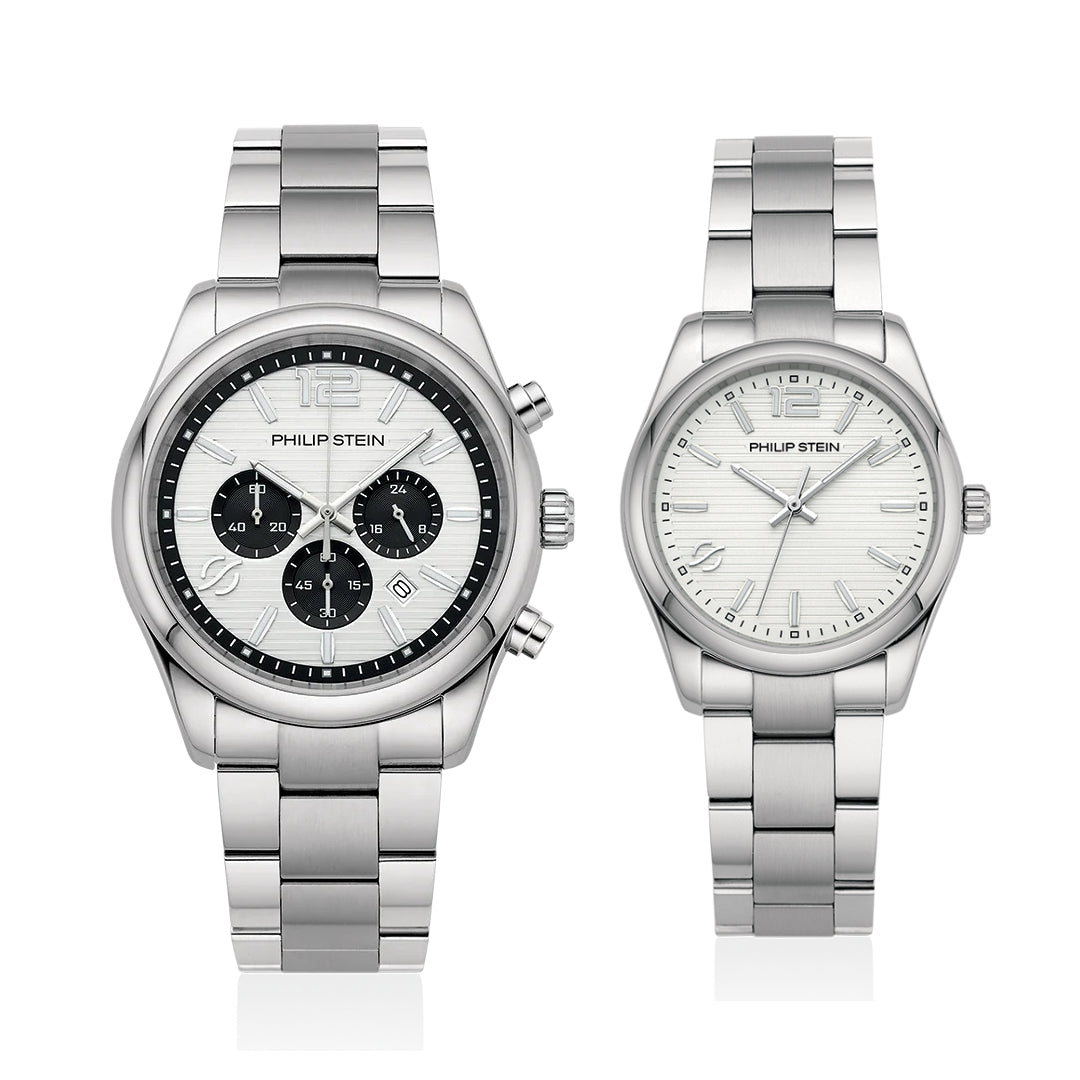 Philip Stein Couple Watch 47C-CRSBKP-SS & 46-SLP-SS