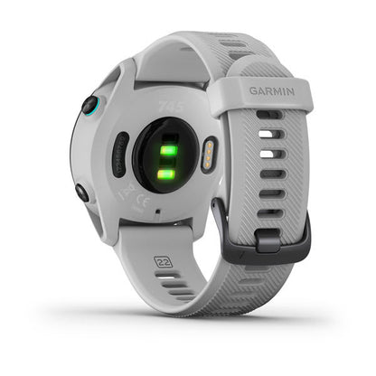 ساعة Garmin Forerunner 745 بسوار سيليكون أبيض وشاشة ملونة بالكامل