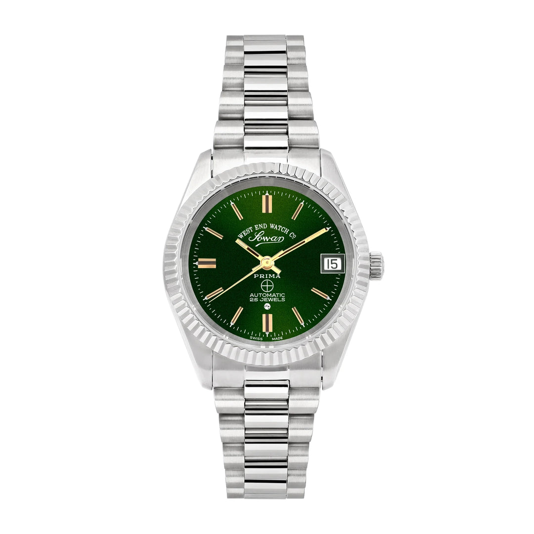 West End Women's Silver Tone Case Green Dial Automatic Watch