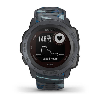 ساعة Garmin Instinct Solar Tactical Edition بسوار سيليكون "بايبلاين" وشاشة عرض ملونة بالكامل