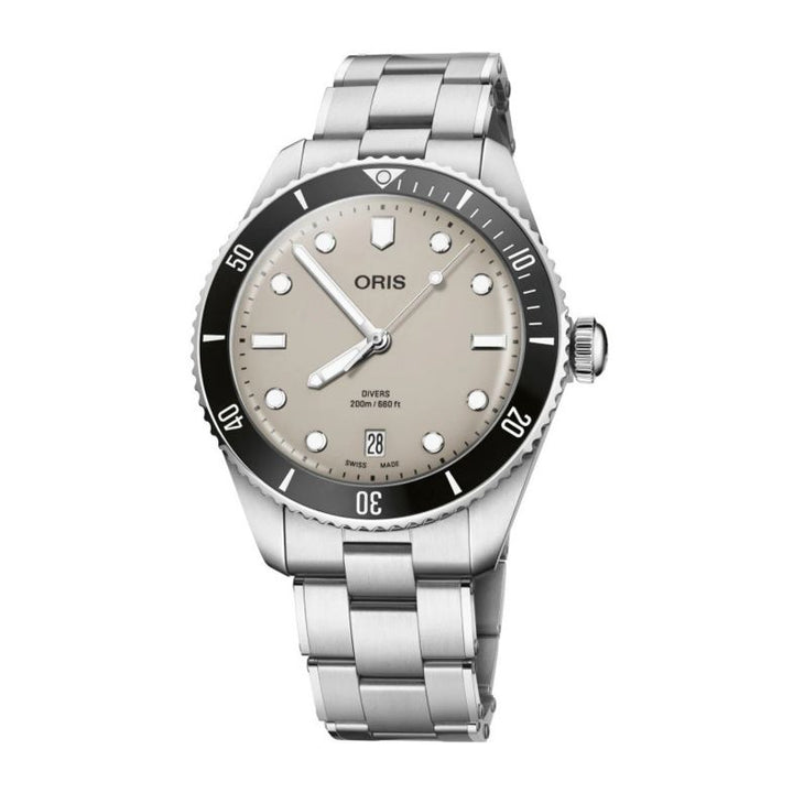 Oris Men's Silver Tone Case Brown Dial Automatic Watch