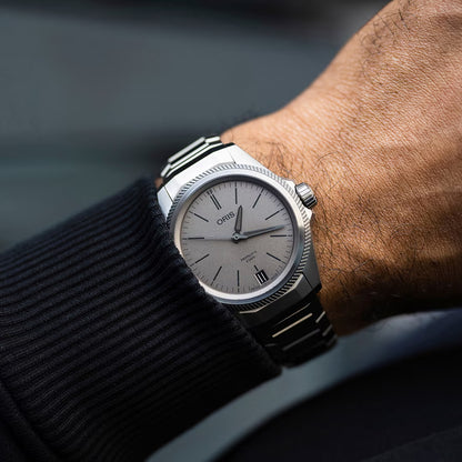 Oris Men's Titanium Case Grey Dial Automatic Watch - 777871530772001ORI