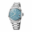 Oris Men's Silver Tone Case Blue Dial Automatic Watch