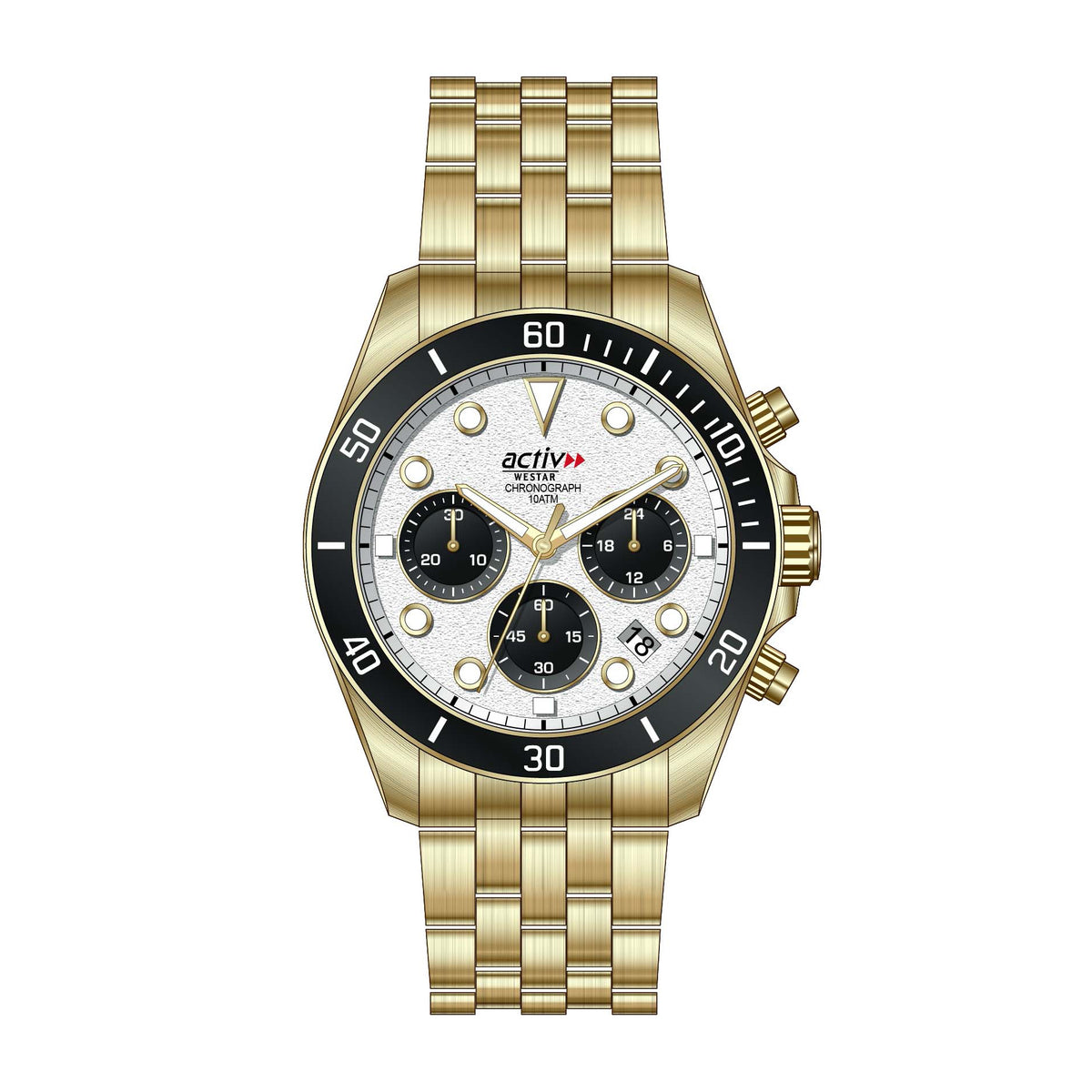 Westar Activ Gents 42.5 mm White Dial Quartz Watch